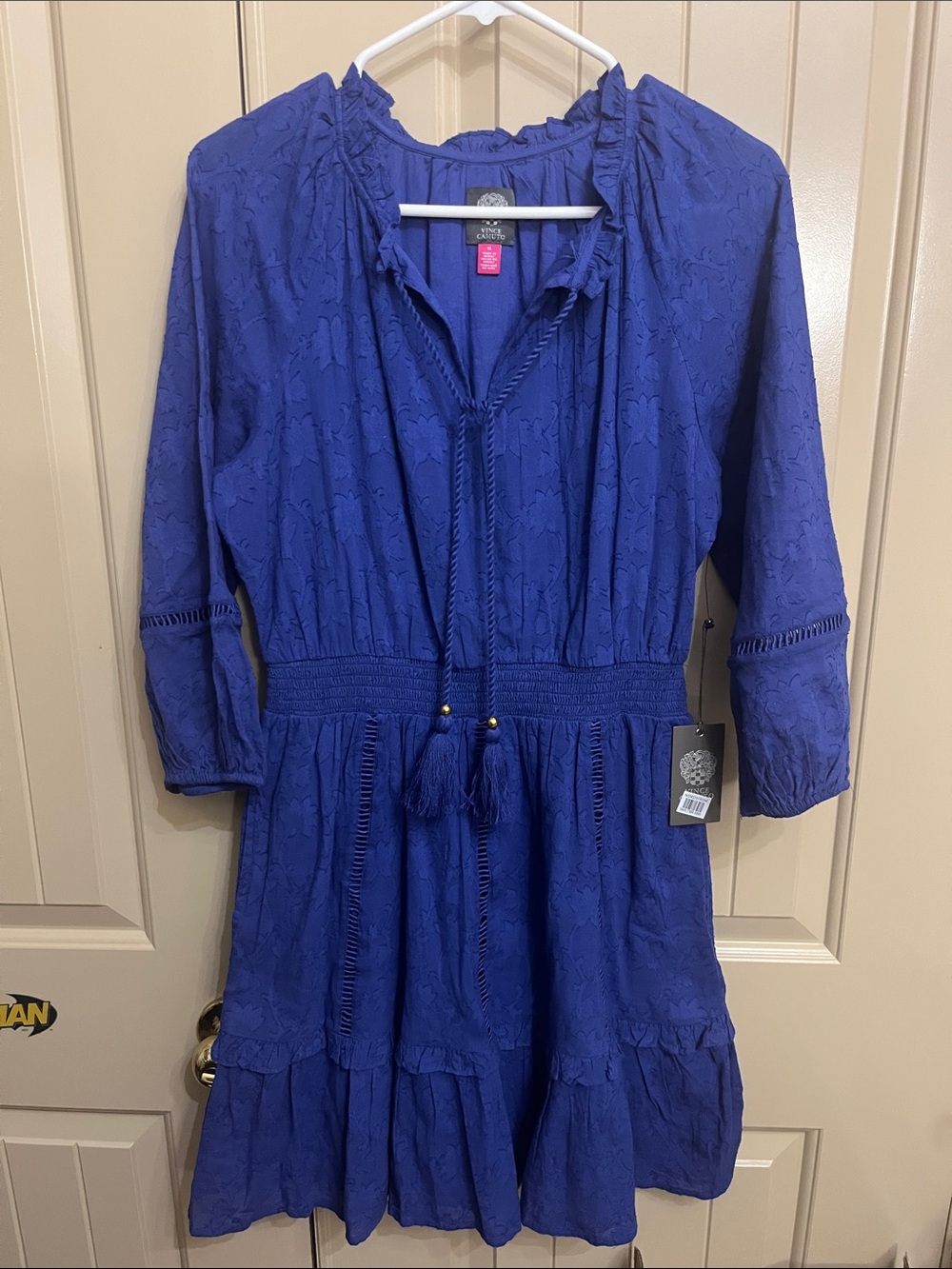 Vince Camuto Royal Blue Mini Dress with Tassel Tie NWT